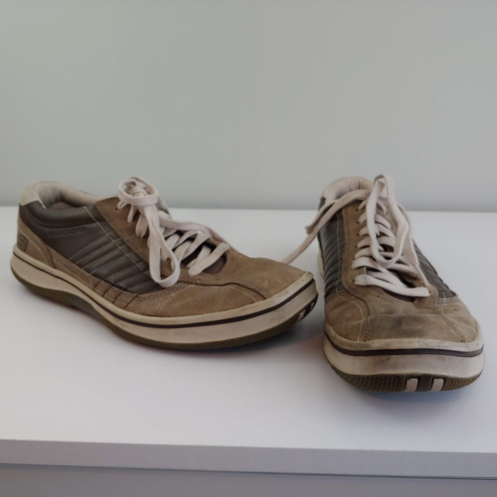 SOLD 11 Skechers casual shoes tan leather suede - Picture 3 of 6
